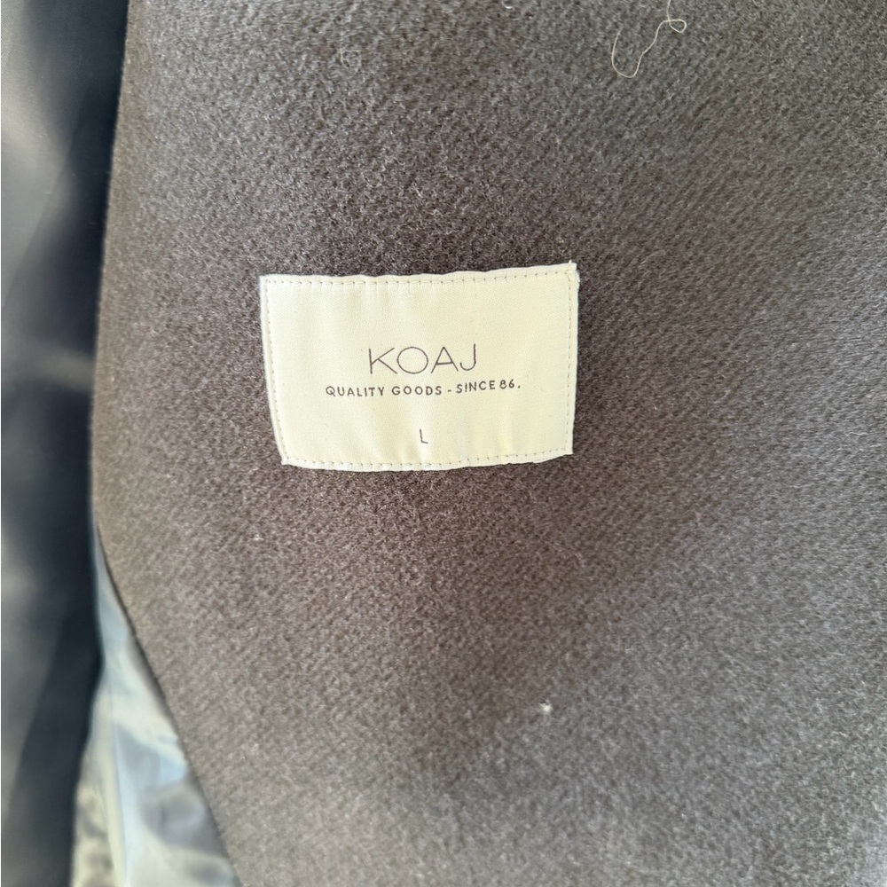 KOAJ Grey Wool-Look Coat Size L – Classic Minimalist Winter Jacket